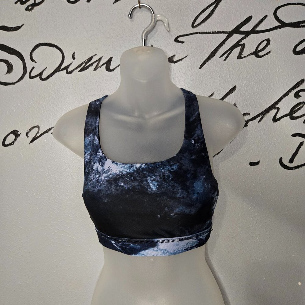 DIP Fit Sport Bra, Racerback, Blue Marble, S